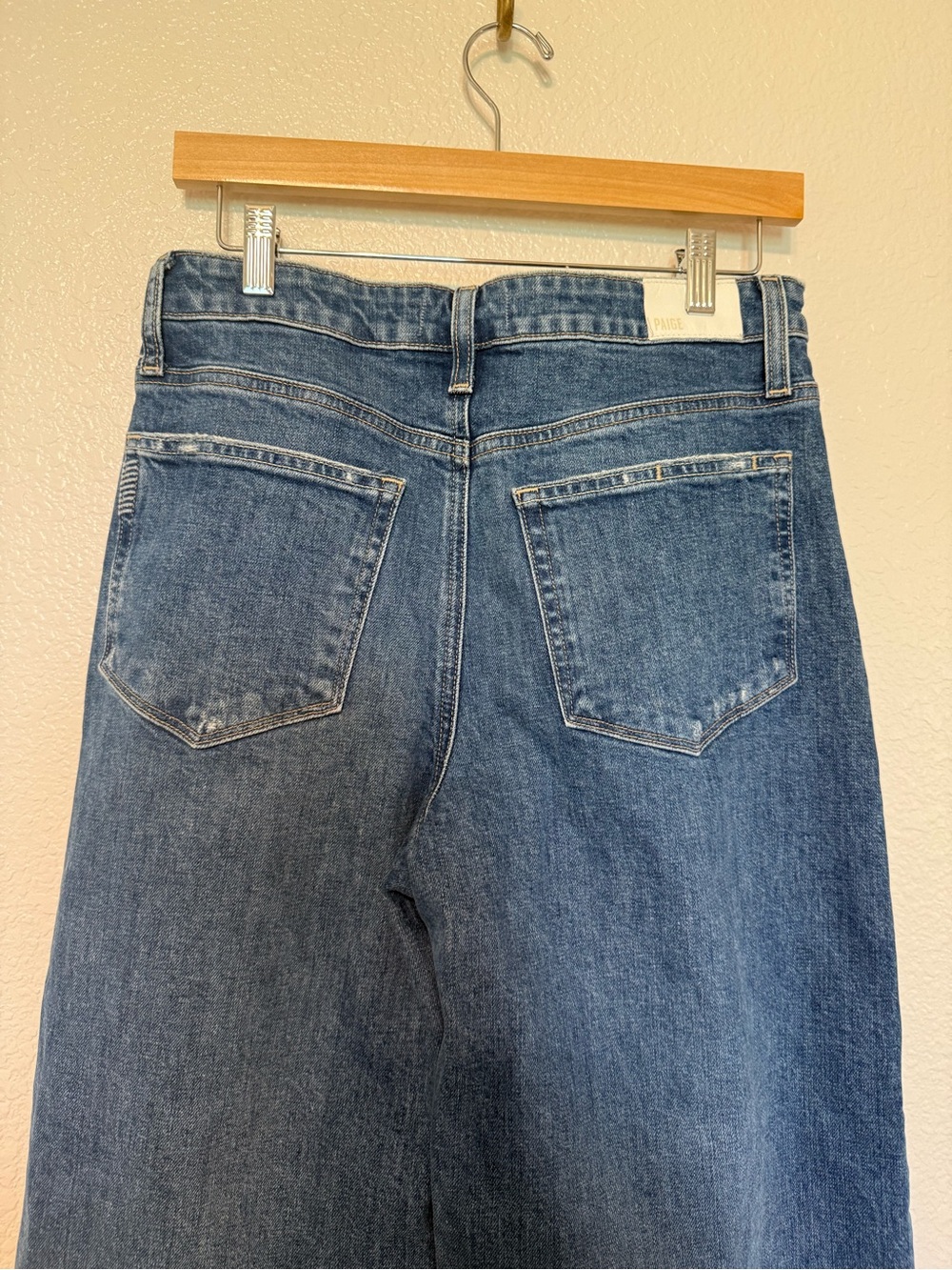 PAIGE Wide Leg High-Rise Blue Women's Jeans - Picture 7 of 13